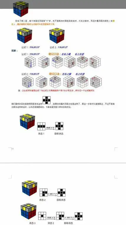 三阶魔方最后一步公式