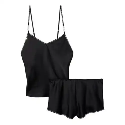 维密性感睡衣水钻肩带女士宽松吊带睡裙夏女睡衣