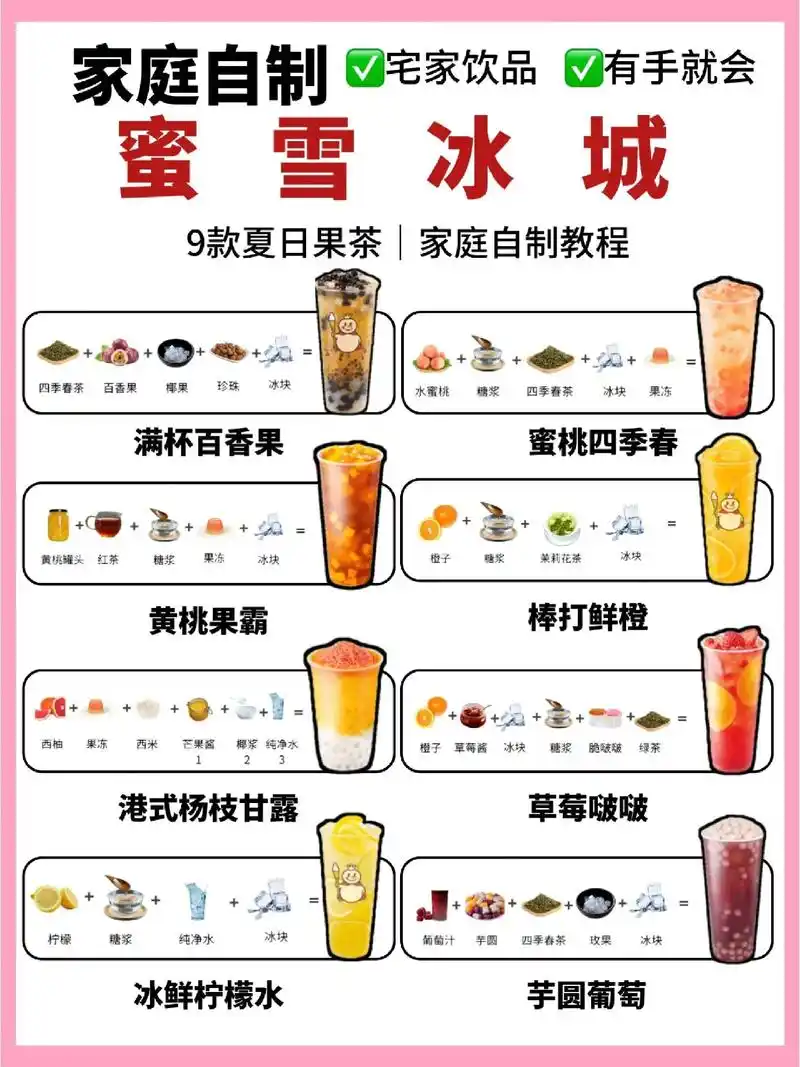 97自制蜜雪冰城热门奶茶做法!学会了就能实现奶茶自由啦!