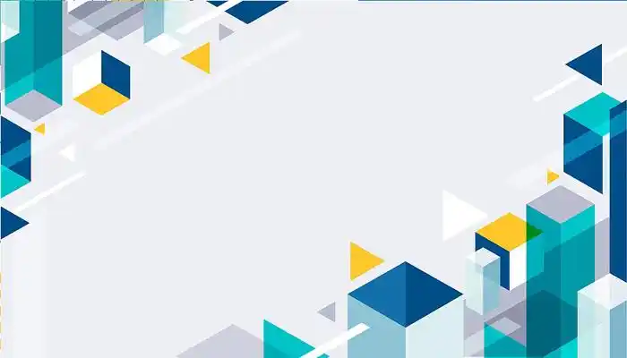 蓝色小清新炫彩立体方形简约几何图形海报背景