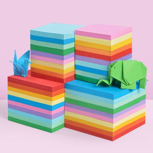 80克幼儿园多尺寸儿童彩色手工折纸纯色a4卡纸剪纸叠纸材料