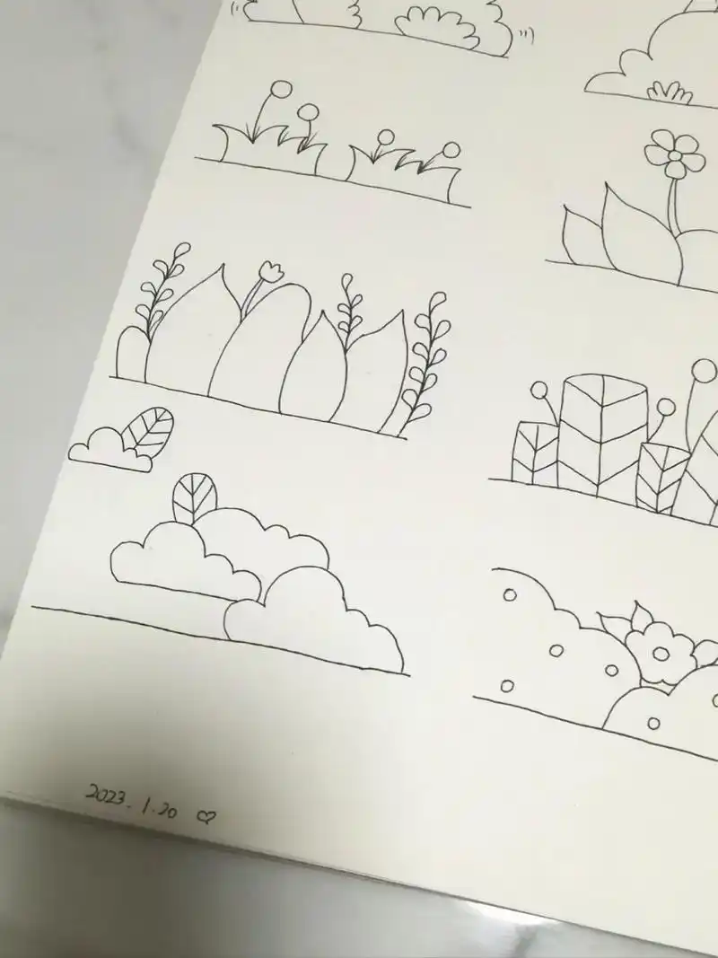 坚持30天,每天一张简笔画 简笔画打卡第二十七天:草丛