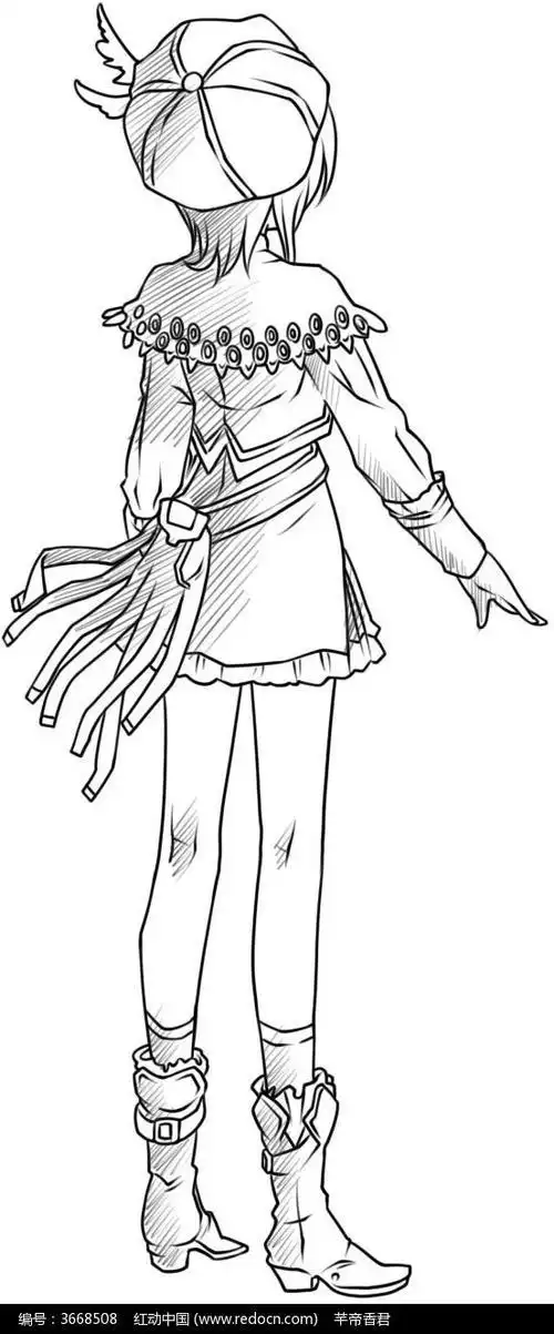 简笔画女孩背影女孩的背影简笔画法 如何画女孩的背面画法 人物背影