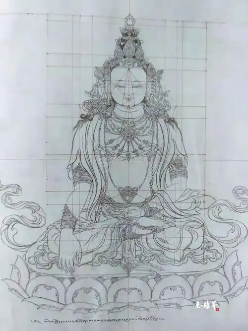 图解藏传佛像本尊神秘白描唐卡解密