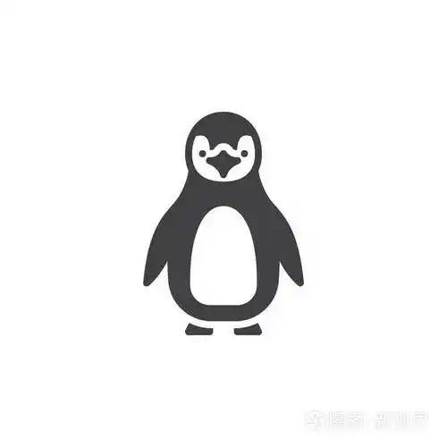 企鹅图标矢量填充平标固体象形孤立在白色上符号标志插图
