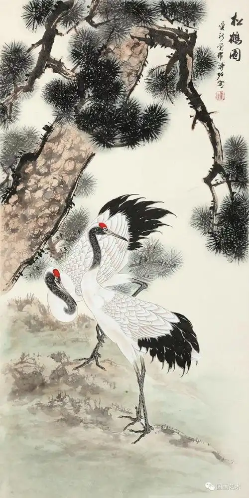 松鹤延年名家笔下的松鹤图