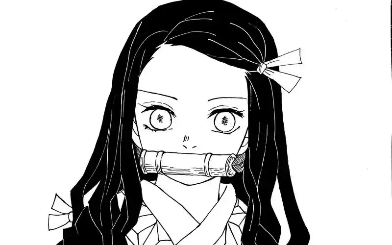 【手绘】简单的画一个祢豆子(鬼灭之刃)临摹用时一个半小时_哔哩哔哩