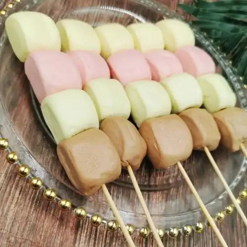 烧烤食材彩色馒头串果蔬馒头小串炸串面食奶香馒头串油炸点心小吃