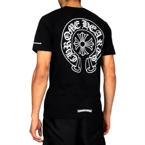 chrome hearts ㊣宗克罗心 马蹄十字花黑色tee_短袖t恤_服饰鞋帽_ch