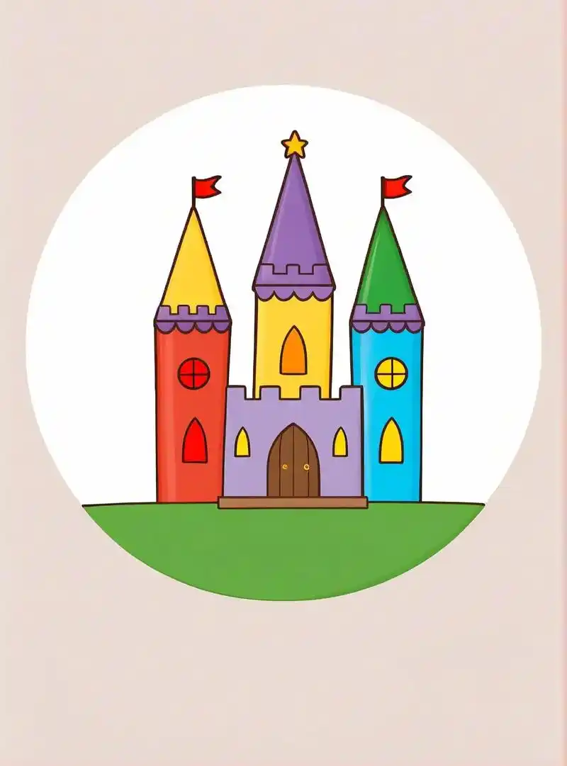 来看看这个超可爱的公主城堡简笔画教程!