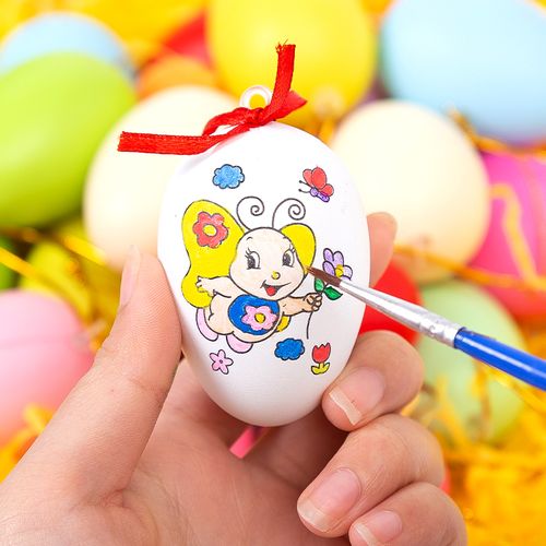 复活节彩蛋diy儿童手工材料卡通彩绘涂鸦手绘鸡蛋壳幼儿园奖品