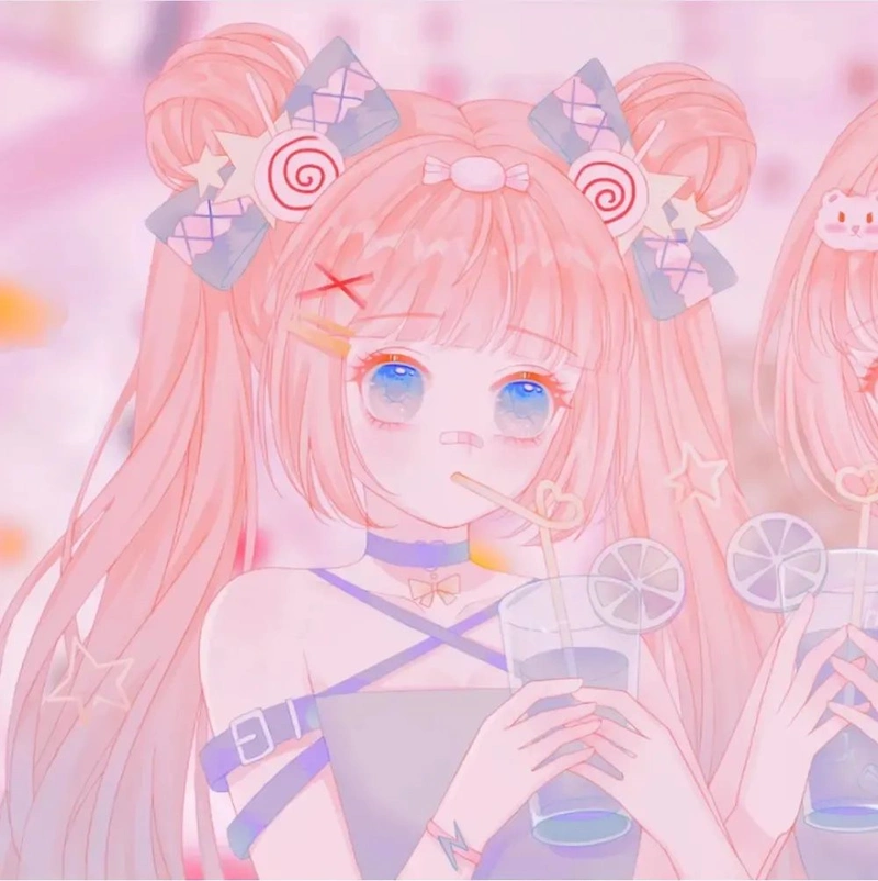 二次元可爱闺蜜头像|擦肩而过