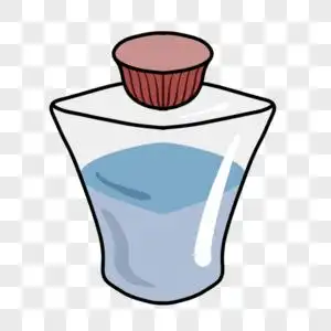 淡蓝色液体卡通玻璃瓶子图片素材