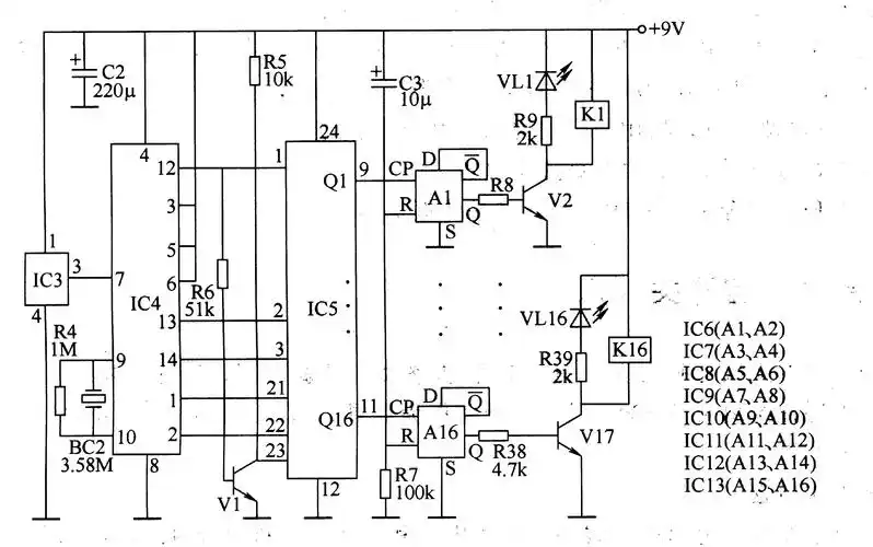 无线遥控接收控制电路由无线遥控接收/译码器电路和触发控制电路组成