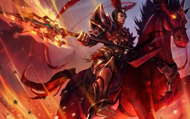 英雄联盟手游吕布奉先嘉文四世技能展示