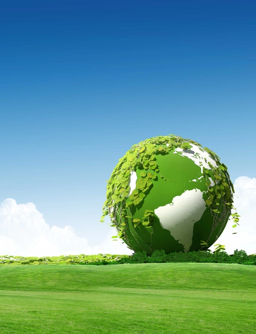 简约绿色地球环保背景素材 - 当图网