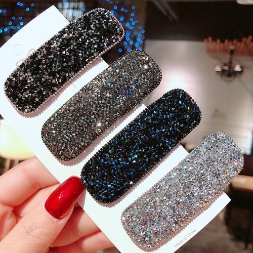 小碎钻水钻发夹新款发卡碎发边夹超闪bb夹压夹简约百搭发饰品