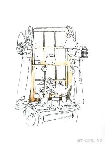 水彩钢笔淡彩建筑窗户手绘步骤图