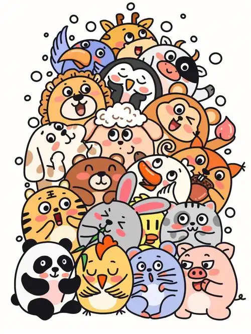 爱动物堆堆乐带步骤一起画