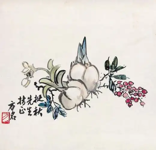 0318水仙立轴设色纸本