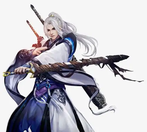 白发剑仙古风手绘