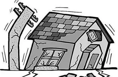 简笔画地震后倒塌的楼房