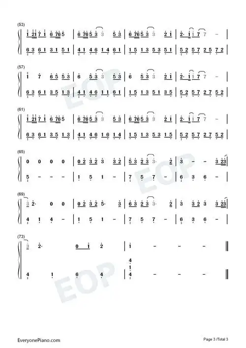 journey to the peace-陈雪凝双手简谱预览3