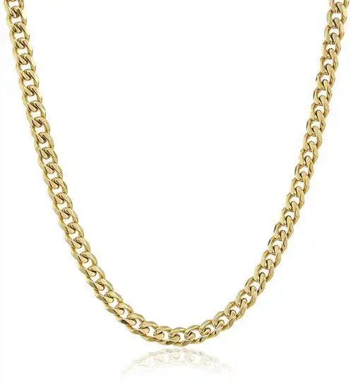 mens stainless steel 18k gold plated classic cuban link