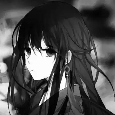 黑色丧女头像黑白丧头像二次元
