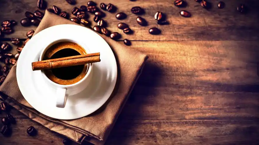 咖啡豆,杯子,饮料,碟子,肉桂