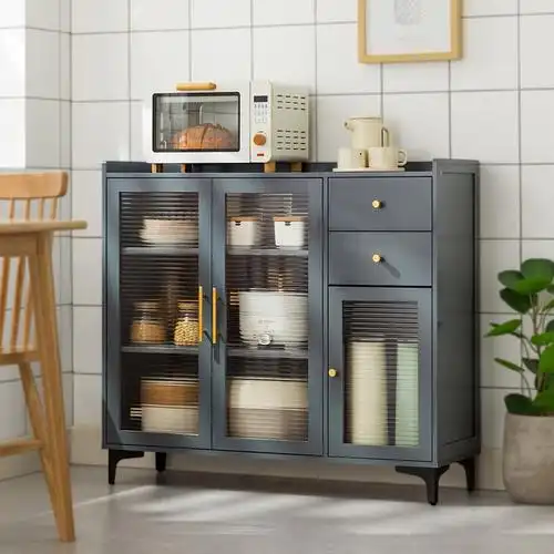 厨房储物柜落地多层置物架柜式家用用品多功能收纳碗柜锅架橱柜子