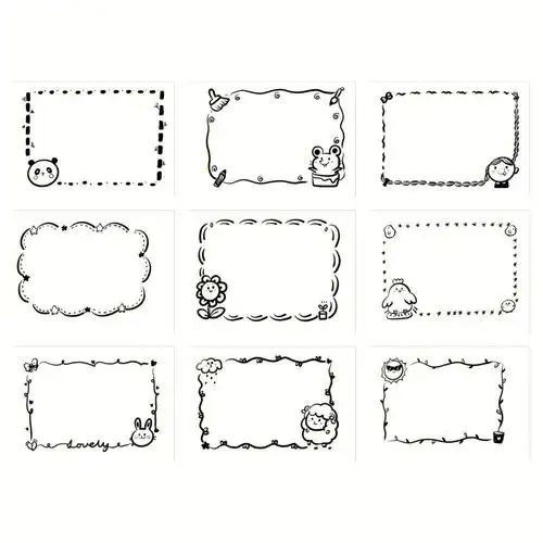 原创黑白边框82一手账幼儿园环创都可用