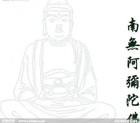 简笔画大佛的头像