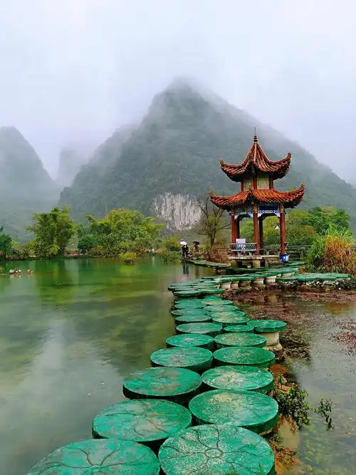 广西百色靖西鹅泉古镇风景