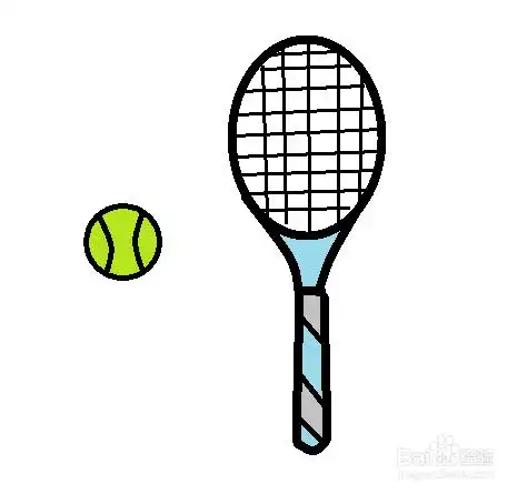 网球简笔画网球运动员简笔画涂色简笔画网球拍的画法儿童画网球和网球