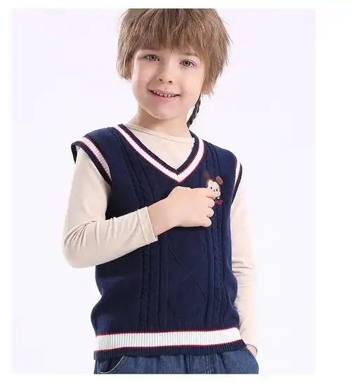 儿童马甲背心男童编织毛线毛衣外穿春秋宝宝男孩马夹坎肩