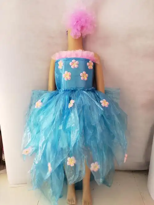 幼儿园手工手工制制作塑料袋创意环保裙子儿童亲子儿童演出服