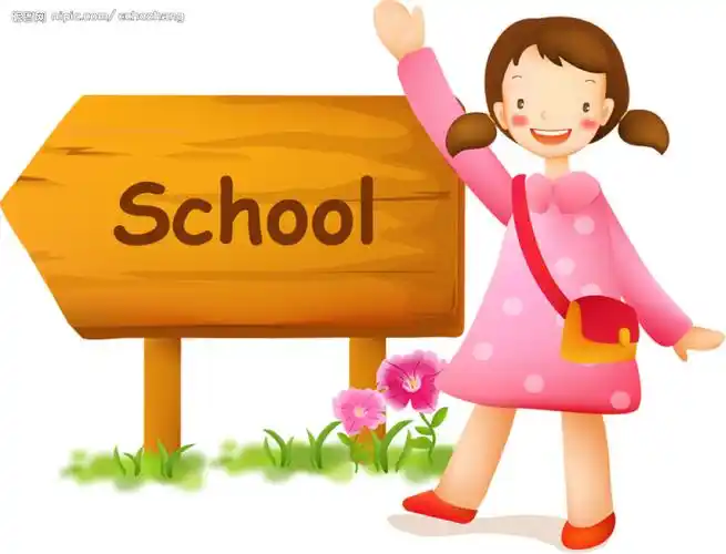 上学的女孩图片