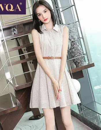 时尚品牌女装夏装2018新款女学院风格子连衣裙女夏季收腰显瘦学生温柔