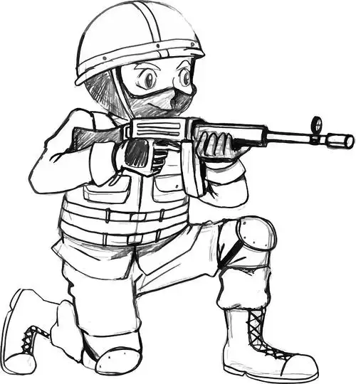 一个持枪的士兵