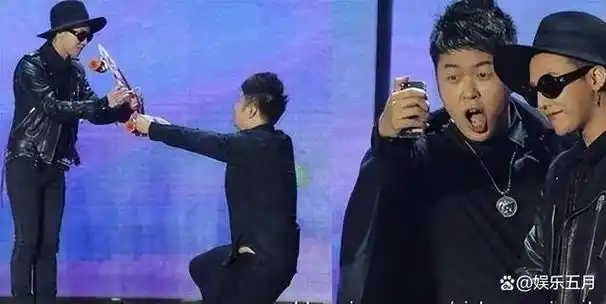 作为中国人的杜海涛对韩国的权志龙跪地致敬.