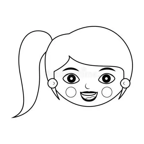 女孩头发辫子简笔画