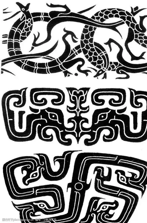 环境设计 装饰画 关键词:中国龙凤图案 中国 龙凤 图案 原始 图腾