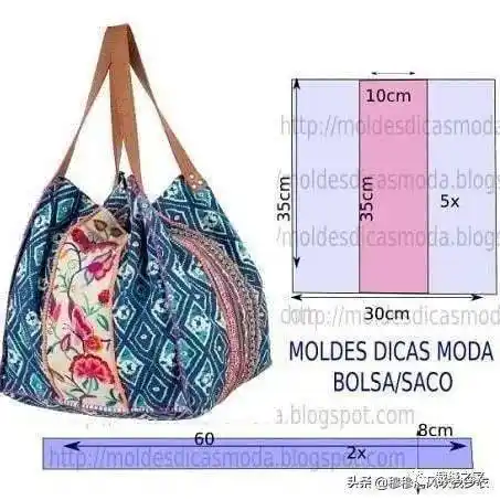 6款大容量手工帆布包布艺包的裁剪图纸