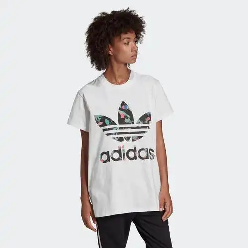 阿迪达斯官网 adidas 三叶草 女装圆领套头短袖t恤fl0027