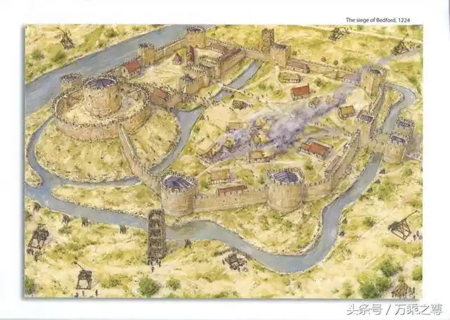 古代城堡要塞工事剖面透视图