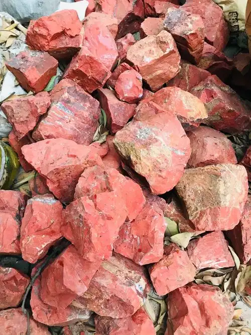 天然石厂家供应南非红碧玉原石毛料 雕刻摆件矿石教学标本