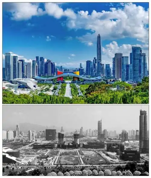 2018年与1998年的深圳市中心区. 马庆芳摄