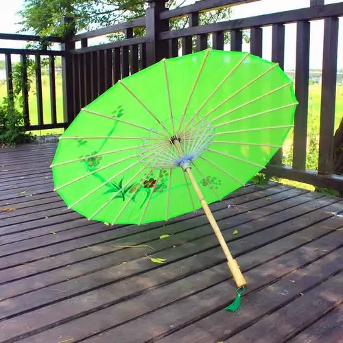 古风绸布舞蹈伞舞台演出摄影油纸伞旗袍走秀汉服女背景装饰道具伞天蓝