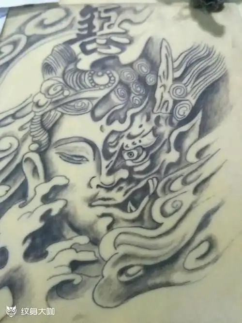 一念之间_纹身图案手稿图片_院长的纹身作品集